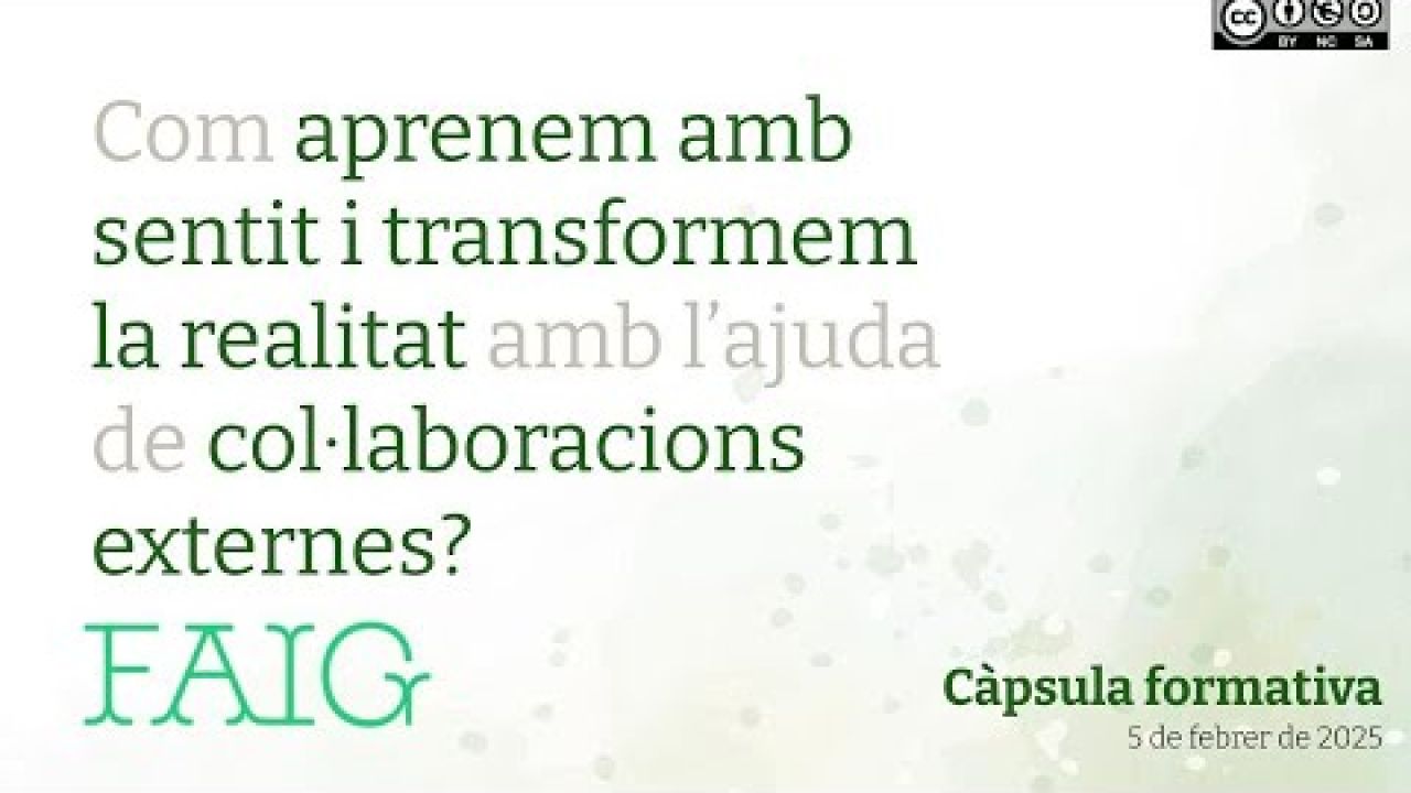 Càpsula 5. Com aprenem amb sentit i transformem la realitat amb l’ajuda de col·laboracions externes?