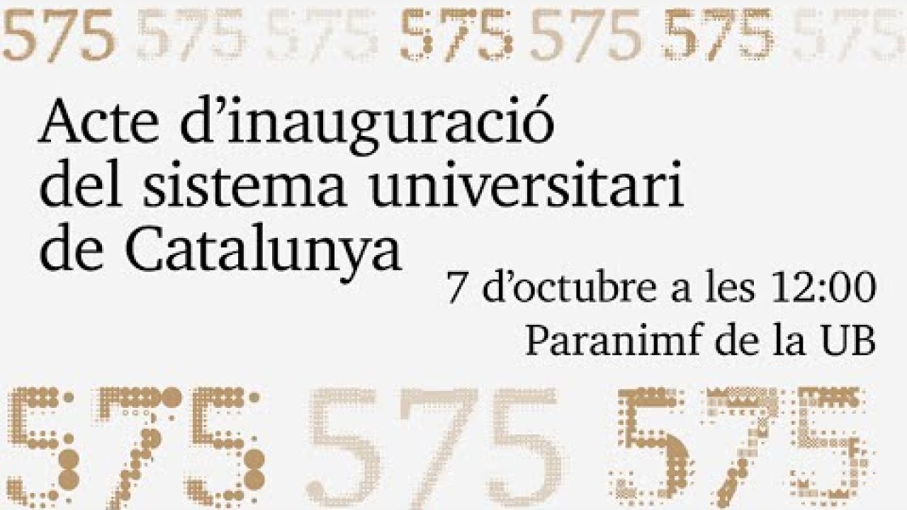 Acte d'Inauguració del curs acadèmic 2025-2026 i del sistema universitari de Catalunya
