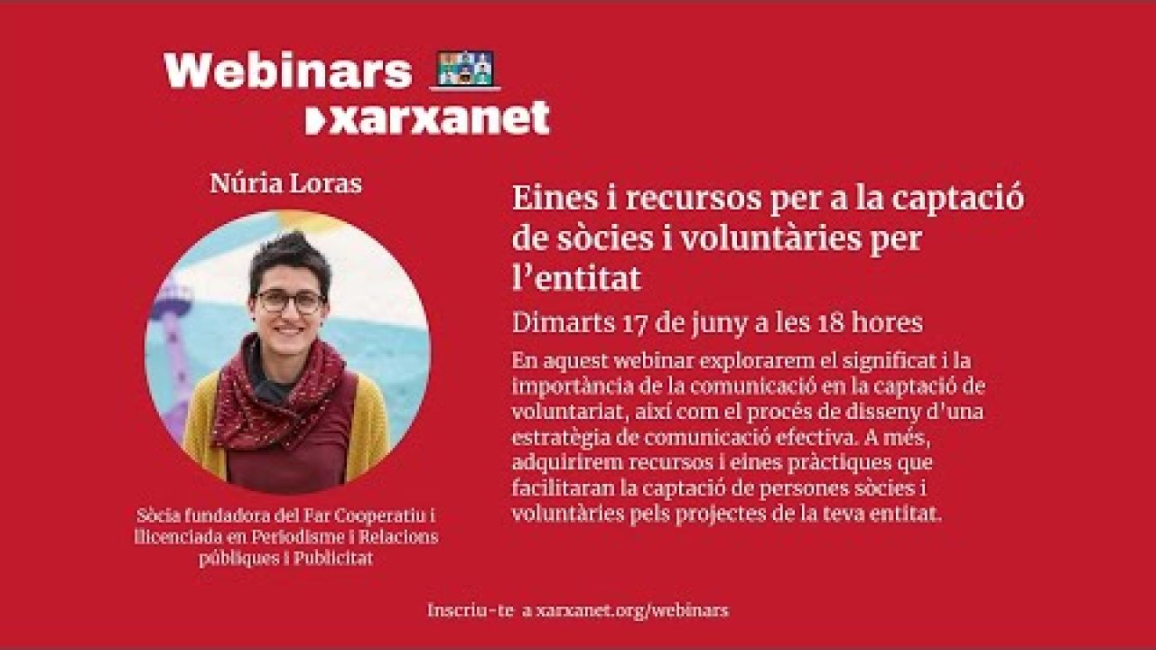 Webinar: Eines i recursos per a la captació de sòcies i voluntàries per l'entitat