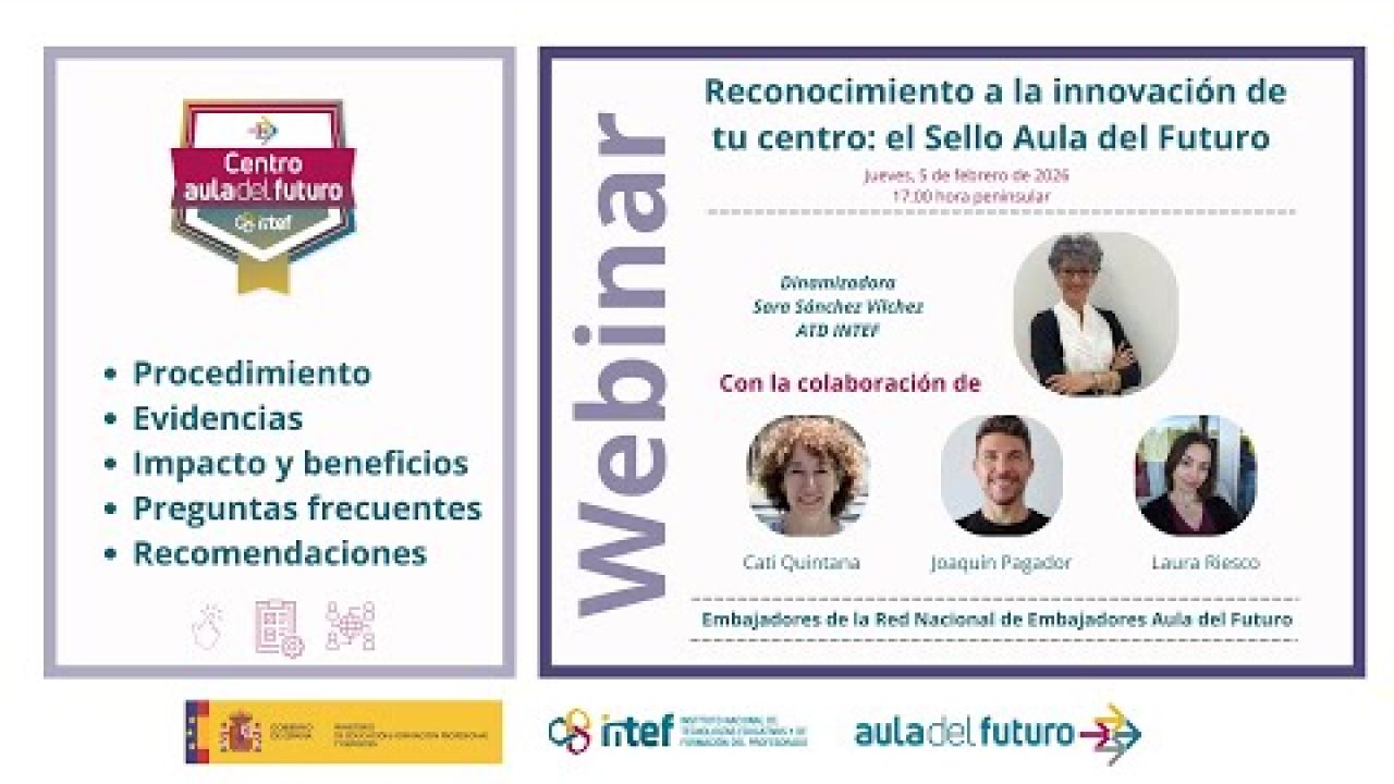 Reconocimiento a la innovación de tu centro: el Sello Aula del Futuro